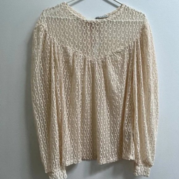 Zara Embroidered Tulle Top S - Picture 6 of 13